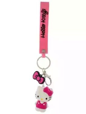 New Hello Kitty Pink Character Keychain Wrist Strap Purse Bag Charm